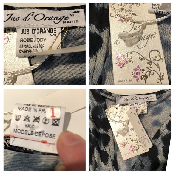 New Jus d’Orange Paris Leopard Print Tulip Dress with Pockets Made In Fr… NWT - Picture 11 of 14